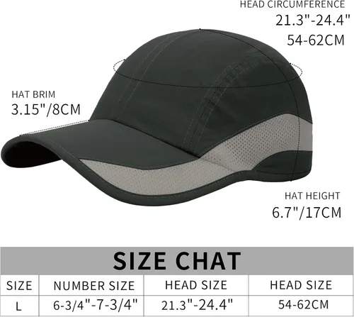 Vista 6 de Gorra de béisbol de secado rápido para hombres y mujeres, con protección solar y protección solar