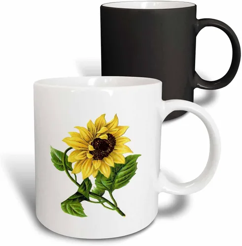 Vista 14 de 3dRose Taza de café, tamaño – 15 oz – Girasol vintage gigante vintage – divertido regalo de taza de café