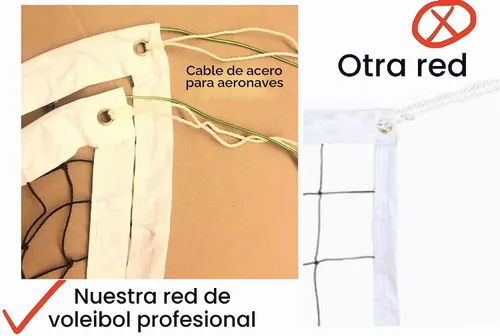 Vista 2 de Red de voleibol profesional para exteriores con cable de acero para aeronaves, red de voleibol resistente para patio trasero, redes de voleibol