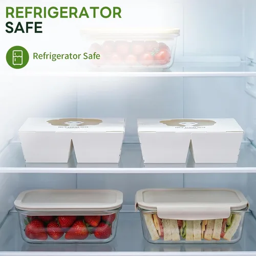 Vista 5 de Contenedores de comida para llevar de 40 onzas, paquete de 30 recipientes desechables para llevar con ventana transparente Cajas para llevar