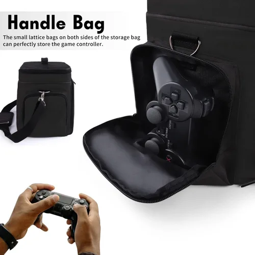 Vista 5 de Funda portátil para Nintendo Switch, bolsa de almacenamiento grande compatible con Nintendo SwitchSwitch OLEDSwitch Lite, funda rígida de forro