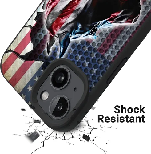 Vista 5 de Funda personalizada para teléfono con diseño de bandera estadounidense para mascotas