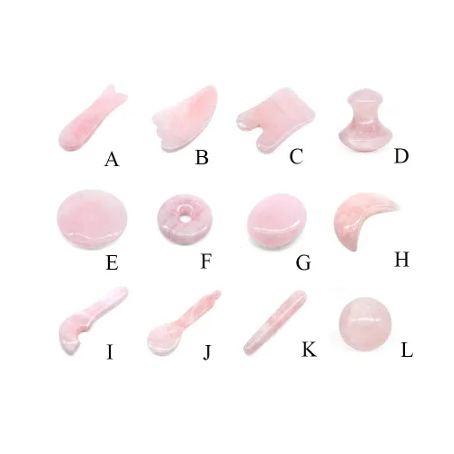 Vista 3 de Rose Gua Sha Herramientas de Masaje Herramienta Facial 100% Natural Jade Gua Sha Anti Envejecimiento Facial Piel SPA para Rejuvenecer Piel