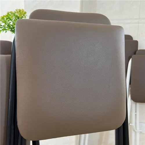 Vista 8 de Taburete de bar plegable de 26 ″/28 ″/30 ″, taburete de bar acolchado marrón rústico, silla alta de desayuno de cocina con respaldo y reposapiés