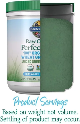 Vista 4 de Garden of Life Raw 100% orgánico Perfect Food Jugo de hierba de trigo de Estados Unidos – Superalimento en polvo verde, 60 porciones – sin stevia