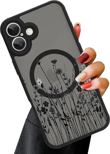 Vista 33 de OOK Funda magnética para iPhone 11 [compatible con MagSafe] Funda delgada mate translúcida negra para iPhone 11, funda protectora de lente de Negro