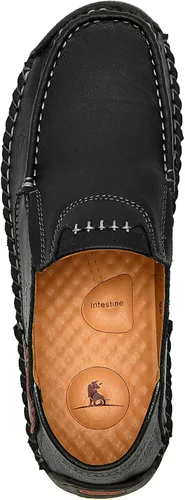 Vista 3 de ENLEN&BENNA Mocasines para hombre, informales, de cuero, ligeros, cómodos, para conducir, caminar