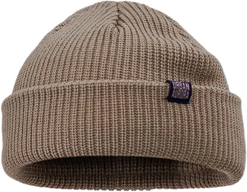 Vista 2 de Croogo Gorro de punto acanalado con puños para mujer, gorro de algodón para hombre y mujer, gorro de punto cálido para invierno