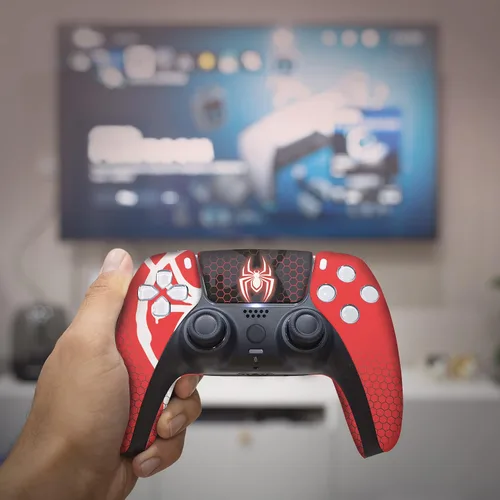 Vista 4 de Spiider-Man Morales Custom PS-5 Controller Wireless compatible with Play-Station 5 Console by BCB Controllers Proudly Customized in USA with