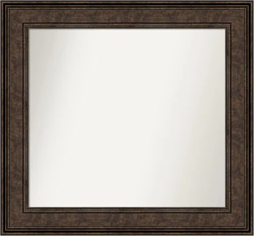 Vista 332 de Amanti Art Espejo de pared personalizado no biselado (25 x 25 pulgadas), marco de bronce acentuado, varios tamaños personalizados, espejo de baño