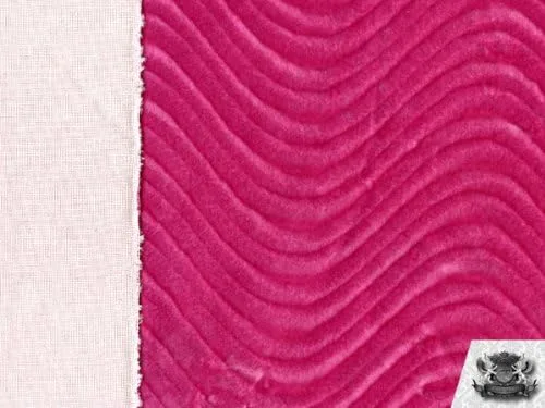 Vista 2 de Terciopelo Flocado Remolino Fucsia Tela De Tapicería Por La yarda