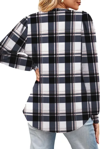 Vista 4 de Dofaoo Sudadera para mujer, túnica de manga larga, ropa de otoño a la moda