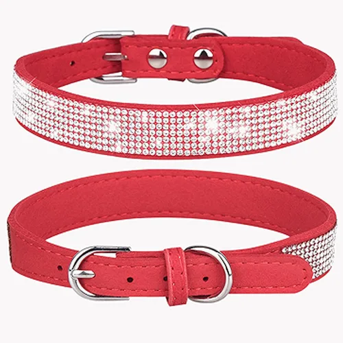 Vista 8 de Collar de perro Petank para perros pequeños, medianos y grandes, collar de perro pequeño para perras, collares de perro para niñas con brillo Negro