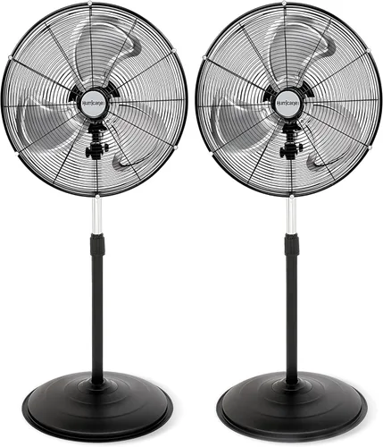 Vista 11 de Hurricane Pro Ventilador de pie oscilante de metal de alta velocidad con configuración de 3 velocidades, 20" - Unidad de pedestal de enfriamiento