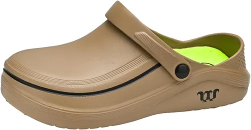 Vista 9 de Zuecos de trabajo antideslizantes para hombre y mujer, zapatos de chef de jardín, ligeros, impermeables, para enfermeras, cocina, restaurante