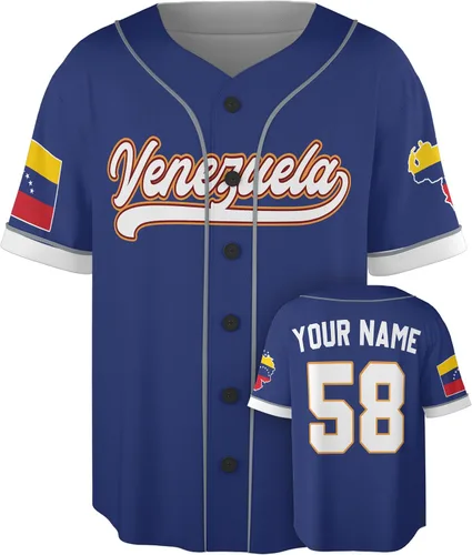 Vista 10 de Camiseta de béisbol personalizada de Venezuela - Camisetas deportivas personalizadas del orgullo Veneka con número de nombre, camisas de Beisbol