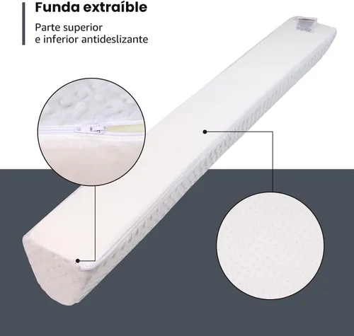 Vista 3 de YENING Protectores de cama para bebés y niños pequeños, barrera de seguridad de espuma para cama de niños, protector de cama para tamaño individual