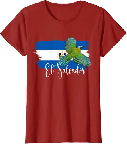 Vista 72 de Camiseta con la bandera de El Salvador, mapa de El Salvador, camiseta de Salvador para mujer, Negro