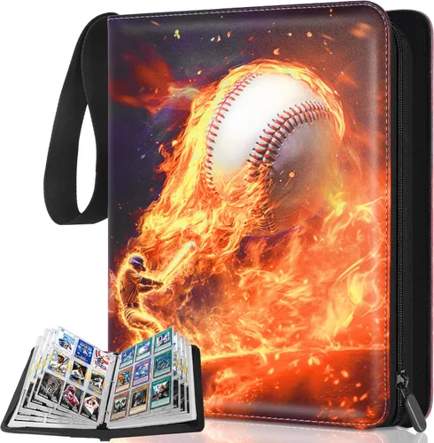 Vista 11 de Carpeta de 900 bolsillos para tarjetas de béisbol para tarjetas de intercambio, fundas para tarjetas de béisbol, juego de protectores para tarjetas