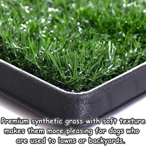 Vista 9 de Almohadilla de césped para perros con bandeja, 25 x 20 pulgadas para interior de césped artificial Puppy Potty Training, Portable Dog Toilet Pet
