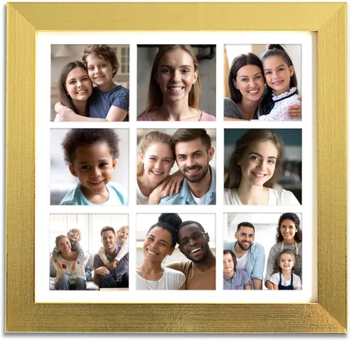 Vista 10 de YK artwood Impresiones en lienzo personalizadas con tus fotos, marco personalizado de 8 x 8 pulgadas, marco moderno de madera negra con tu foto
