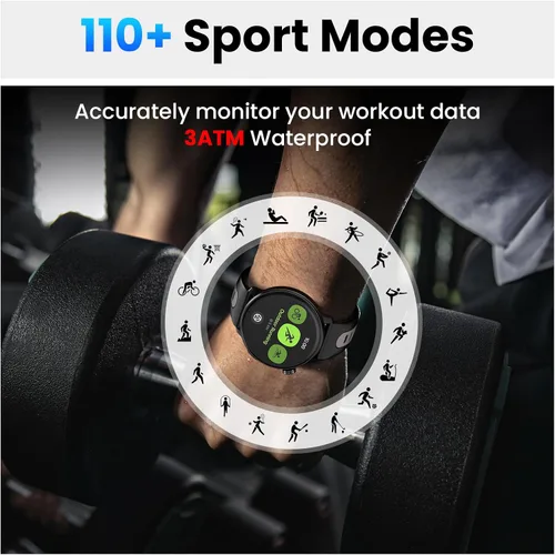 Vista 7 de Reloj inteligente para hombres y mujeres GPS, 1.43 pulgadas AMOLED Smartwatch con brújula/barómetro/altímetro 100+ rastreador de fitness deportivo