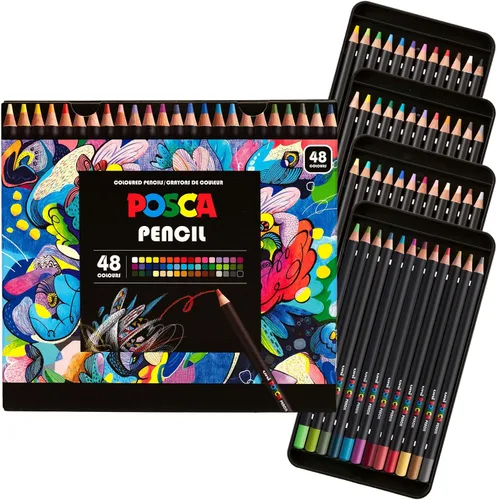 Vista 9 de uni POSCA Lápices de Colores, Mina de 4.0mm, Juego Surtido, Paquete de 36