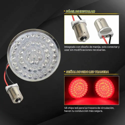 Vista 2 de NTHREEAUTO - Señales de giro traseras LED 1156 de 2 pulgadas, panel de luces traseras de motocicleta compatible con Harley Sportster, Dyna, Street