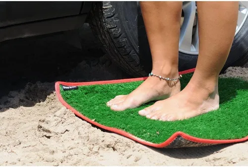 Vista 5 de DORSAL Alfombra de surf que cambia de hierba - enrollable para cambio de playa rojo