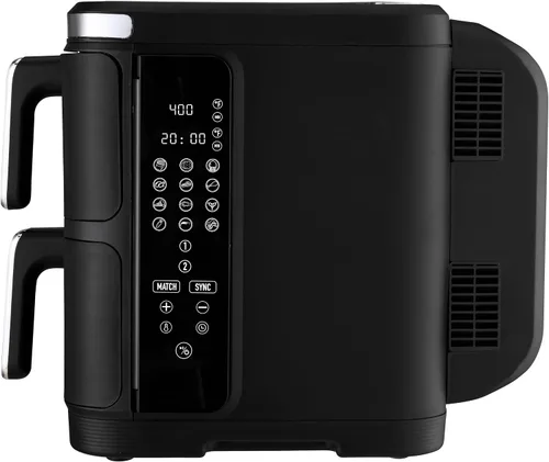 Vista 5 de Culinary Chef Freidora de aire eléctrica de 11 cuartos de galón, cesta doble, temperatura ajustable, control de panel táctil, funciones de cocción