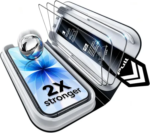 Vista 16 de ESR Paquete de 3 protectores de pantalla para iPhone Air, grado militar, inastillables, dureza 9H, vidrio templado de cobertura completa para iPhone