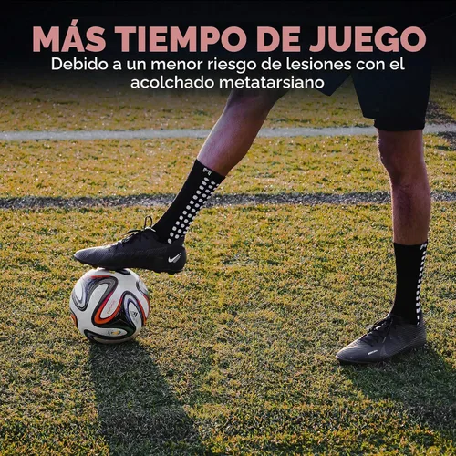 Vista 8 de MediCaptain Calcetines de fútbol con acolchado metatarsiano Calcetines de fútbol antideslizantes con protección acolchada para los pies para Negro