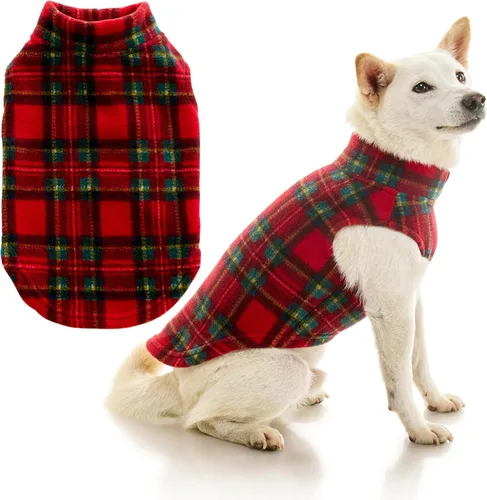Vista 5 de Gooby - Chaleco de Vellón Elástico, Chaleco de Vellón Tipo Pullover Chaqueta Suéter para Perros, Azul Argyle, Extra Pequeño