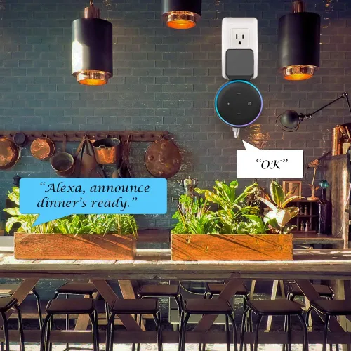 Vista 4 de Maxonar Soporte de pared Echo Dot, soporte para Echo Dot de 3ª generación, compatible con HomePod Mini, accesorios inteligentes para Echo Dot