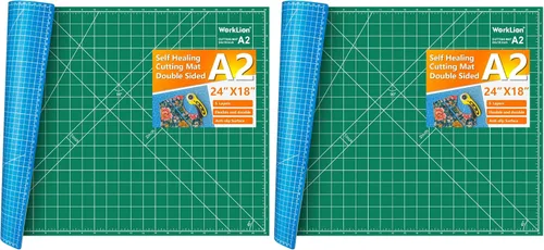 Vista 10 de WorkLion Alfombrilla de corte autorreparable: alfombrilla de corte artesanal de doble cara de 12 x 18 pulgadas para costura, tela, acolchado. Tabla