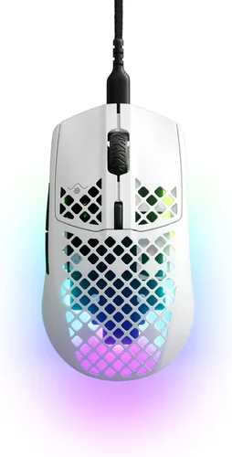 Vista 2 de SteelSeries Aerox 3 - Super Light Gaming Mouse - Snow & PRISMCAPS - Double Shot Pudding-Style Keycaps - Durable PBT Thermoplastic - Compatible with