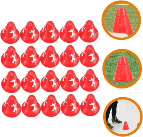Vista 6 de GALPADA 20Pcs Small High Sports Training Cones for Soccer and Roller Skating Agility Drills Portable Markers for School Practice and Speed Control