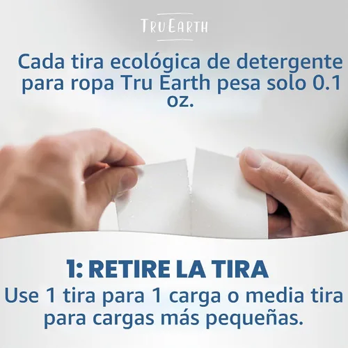 Vista 3 de Tru Earth Platinum – Hojas de detergente para ropa resistentes – hasta 64 cargas (32 unidades), sin fragancia, fórmula de tiras ultraconcentradas
