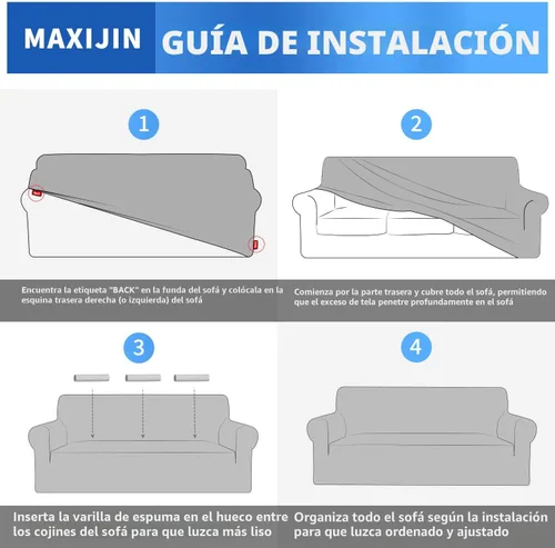 Vista 7 de MAXIJIN Funda elástica para silla con brazos, 1 pieza para sofá o silla de estar, funda antideslizante (31-46 pulgadas), protector de muebles que se