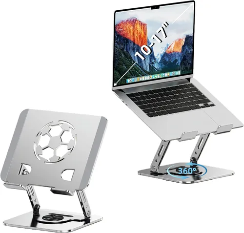 Vista 12 de Laptop Stand for Desk - All-Metal Ergonomic Computer Stand & Laptop Riser, 360° Rotatable & Adjustable & Foldable, Laptop Holder for MacBook Gris