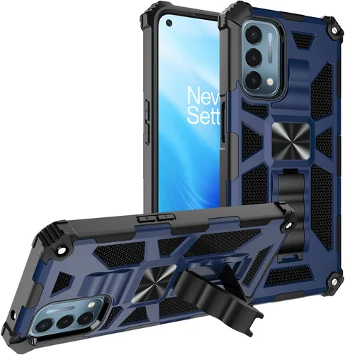 Vista 10 de Funda para Oneplus Nord N200 5G 2021, grado militar, cubierta probada contra caídas, soporte integrado compatible con soporte magnético