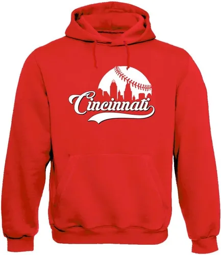Vista 15 de Xtreme Apparrel Cityscape Skyline - Sudadera con capucha para hombre para fanáticos del béisbol