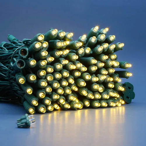 Vista 4 de 200 unidades de luces navideñas LED de ángulo amplio blanco cálido, 66 pies de cable verde, juego de luces de cadena festivas UL certificadas