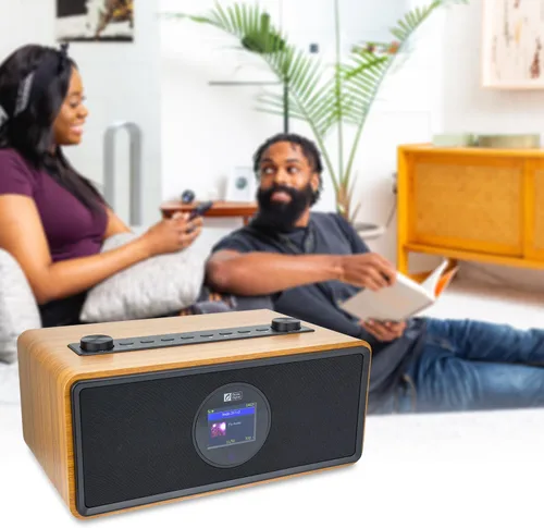 Vista 9 de Ocean Digital WR-860 FM Radio de Internet Wi-Fi con altavoces estéreo, reloj despertador, temporizador de sueño, salida de línea, entrada auxiliar