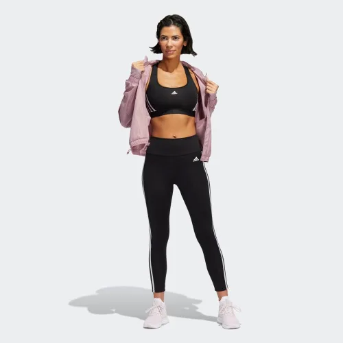 Vista 4 de adidas Sujetador de 3 rayas de soporte medio para mujer