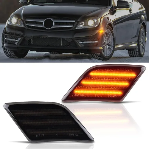 Vista 8 de POPMOTORZ Conjunto de luz de señalización de intermitencia lateral de parachoques delantero completo LED, kit de lámpara de señalización