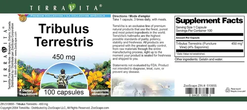 Vista 4 de Tribulus Terrestris - 450 mg (100 Cápsulas, ZIN: 510655)