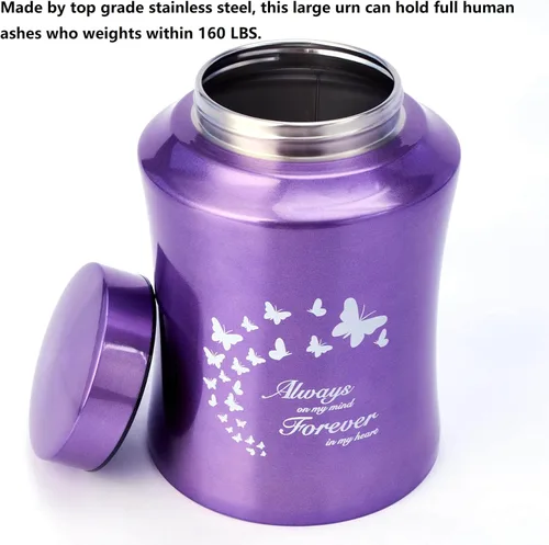 Vista 3 de Urnas de cremación grandes para cenizas humanas, madres adultas, grandes de 160 libras, color morado, para cenizas, para mujeres, madres, abuelas