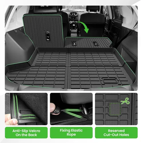 Vista 3 de Forro de carga para Jeep Compass/Patriot 2007-2016 y 2007-2012 Dodge Caliber, alfombras de carga para todo clima para accesorios de Compass
