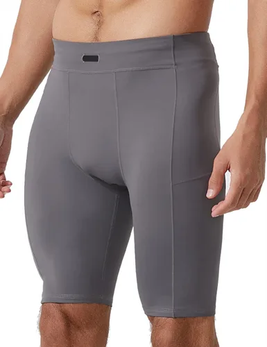 Vista 3 de MIZOK Pantalones cortos de compresión elásticos para hombre con bolsillo